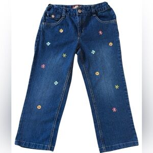 Y2K Paris Blues Floral Embroidered Jeans Girls 14 Y2K Capri 25x20.5